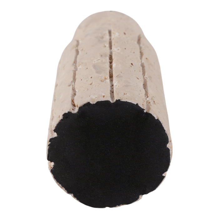 Bougeoir de 5 po x 2 po en travertin à bord brut - tan