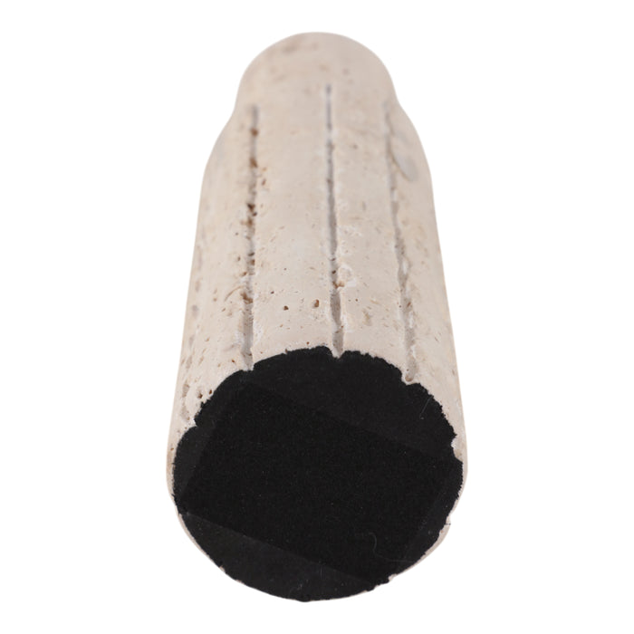 Bougeoir de 7 po x 2 po en travertin à bord brut - tan