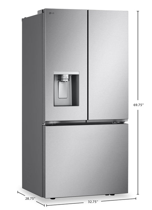Réfrigérateur LG de 20 pi³ et de 33 po à portes françaises de profondeur comptoir MAXMC - acier inoxydable Smudge-ProofMD - LF20C6330S