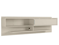 Meuble audio-vidéo flottant moderne Astor de Manhattan Comfort de 70,86 po avec tablettes multimédias - blanc cassé