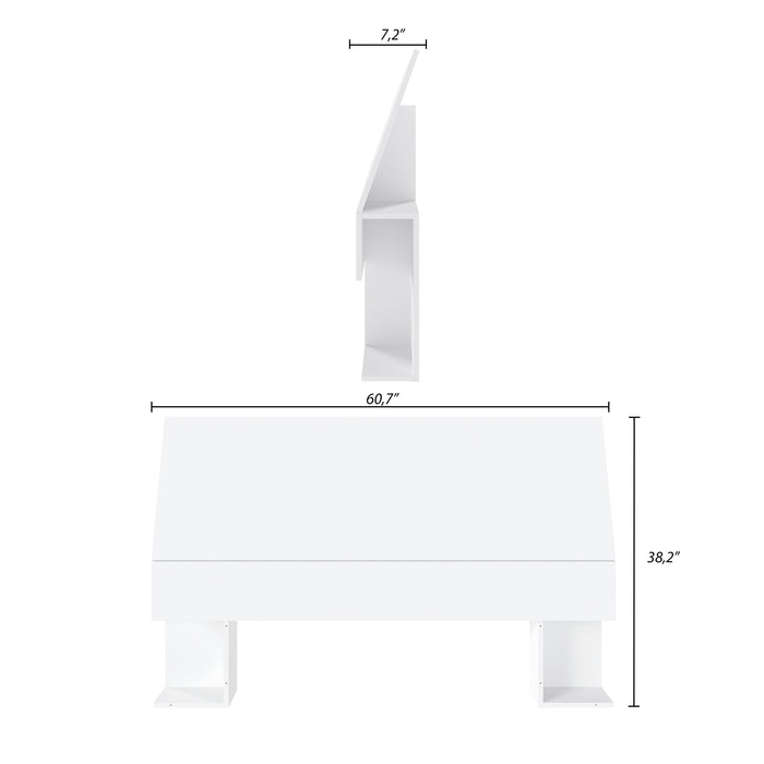 Tête de lit à panneaux Nordika pour grand lit - blanche