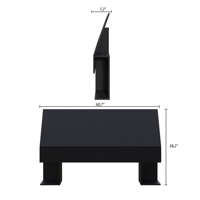 Tête de lit à panneaux Nordika pour grand lit - noire