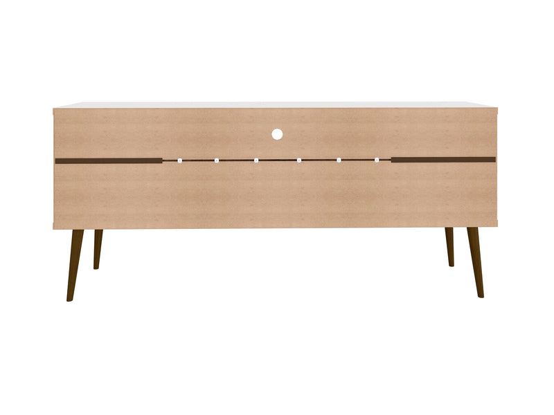 Meuble pour téléviseur Bradley de Manhattan Comfort de 62,99 po avec 2 tablettes multimédias et 2 tablettes de rangement - blanc