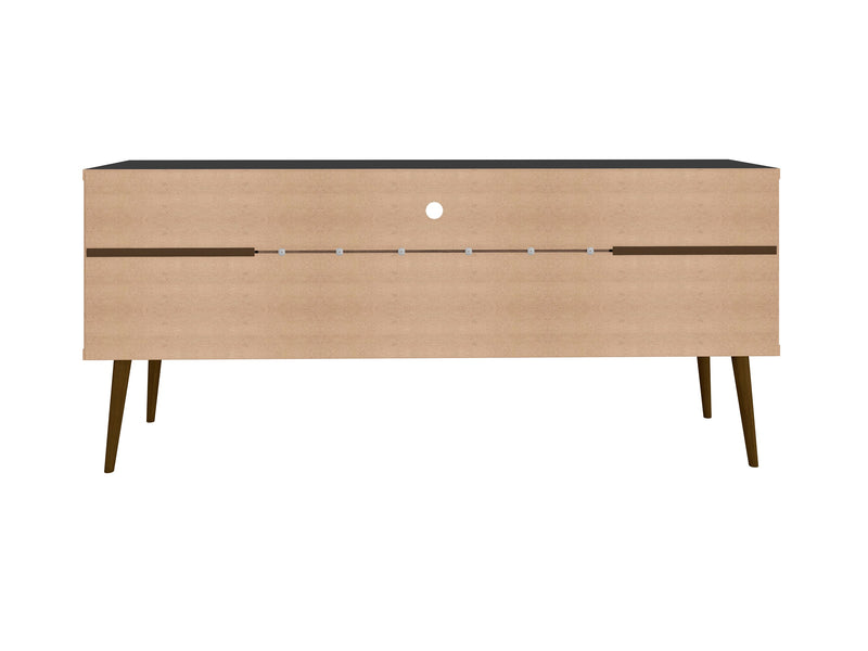 Meuble pour téléviseur Bradley de Manhattan Comfort de 62,99 po noir avec 2 tablettes multimédias et 2 tablettes de rangement - noir