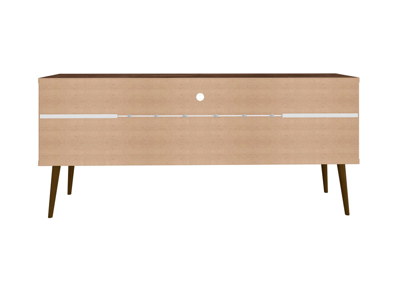 Meuble pour téléviseur Bradley de Manhattan Comfort de 62,99 po avec 2 tablettes multimédias et 2 tablettes de rangement - brun rustique