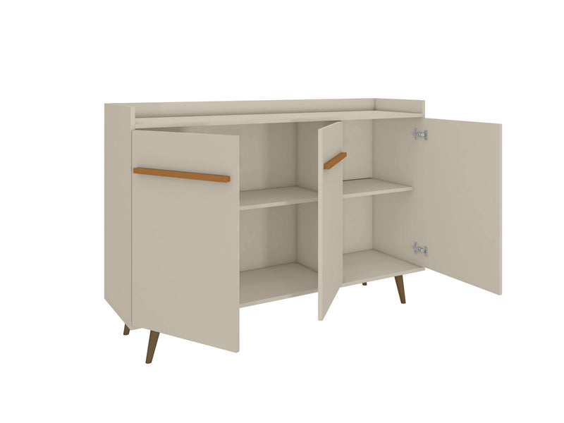 Buffet Bradley de Manhattan Comfort de 53,54 po avec 4 tablettes - blanc cassé