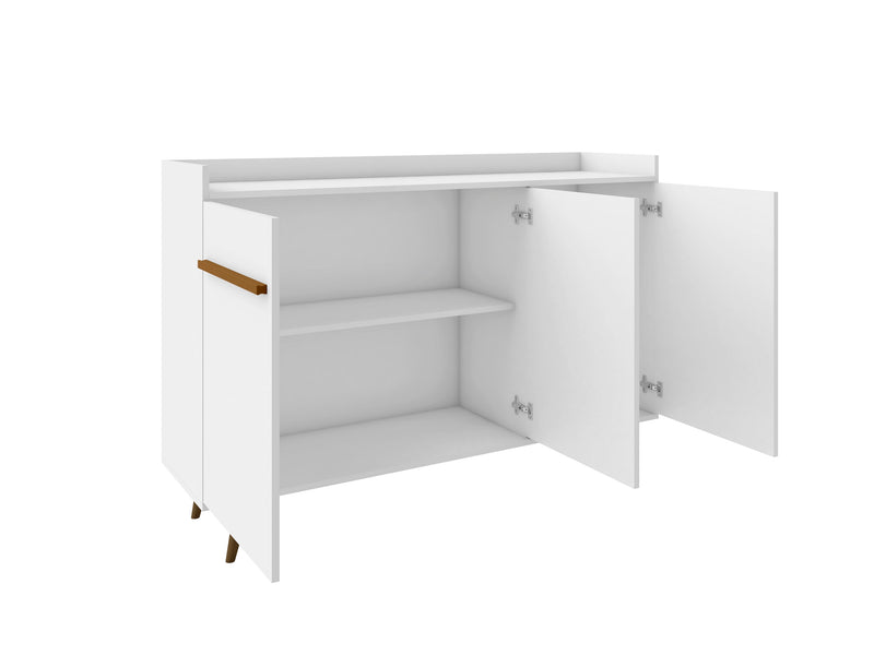 Buffet Bradley de Manhattan Comfort de 53,54 po avec 4 tablettes - blanc