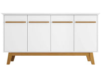 Desserte Yonkers de Manhattan Comfort de 62,99 po avec pattes en bois massif et 2 armoires - blanche