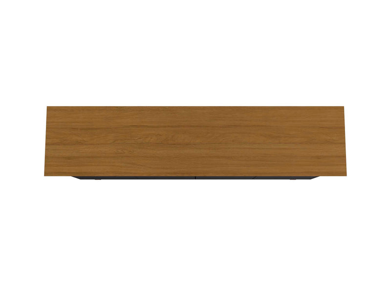 Desserte Yonkers de Manhattan Comfort de 62,99 po avec pattes en bois massif et 2 armoires - noire et cannelle