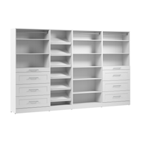 Système de pièce-penderie modulaire Florence de Bestar de 132 po avec tiroirs et tablettes pour chaussures de style Shaker - blanc