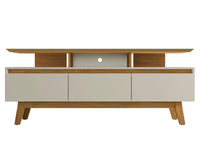 Meuble pour téléviseur Yonkers de Manhattan Comfort de 70,86 po avec pattes en bois massif et 6 comp