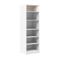 Système de garder-robe et pièce-penderie modulaire Florence de Bestar de 25 po avec éclairage à DEL et tablettes - blanc
