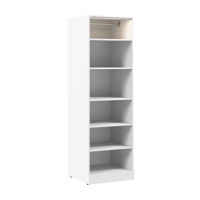 Système de garder-robe et pièce-penderie modulaire Florence de Bestar de 25 po avec éclairage à DEL et tablettes - blanc