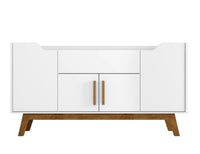 Desserte Addie de Manhattan Comfort de 53,54 po avec 5 tablettes - blanche