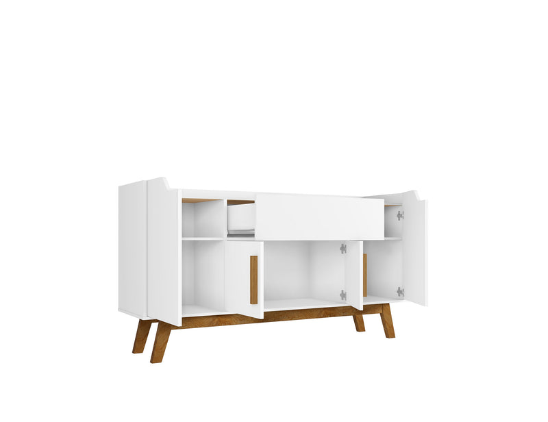 Desserte Addie de Manhattan Comfort de 53,54 po avec 5 tablettes - blanche