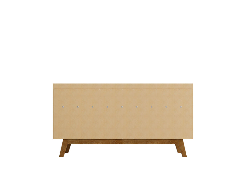 Desserte Addie de Manhattan Comfort de 53,54 po avec 5 tablettes - blanche