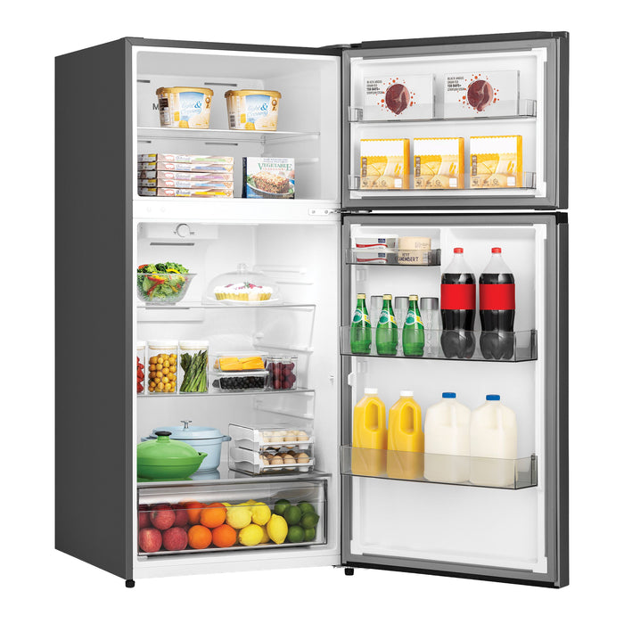 Réfrigérateur Hisense de 21,2 pi3 et de 30 po pleine profondeur à congélateur supérieur - acier inoxydable - RT21N3ESE