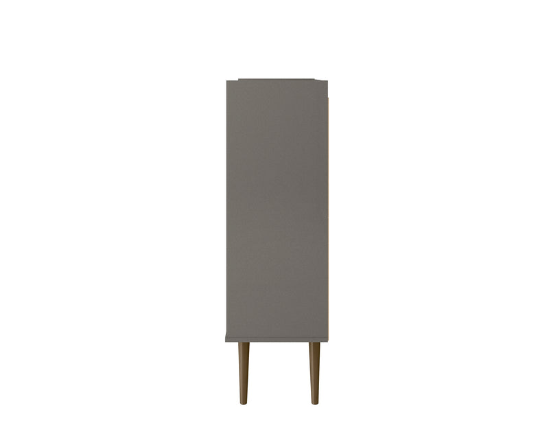 Armoire décorative Bogart de Manhattan Comfort de style moderne du milieu du 20e siècle - grise et naturelle