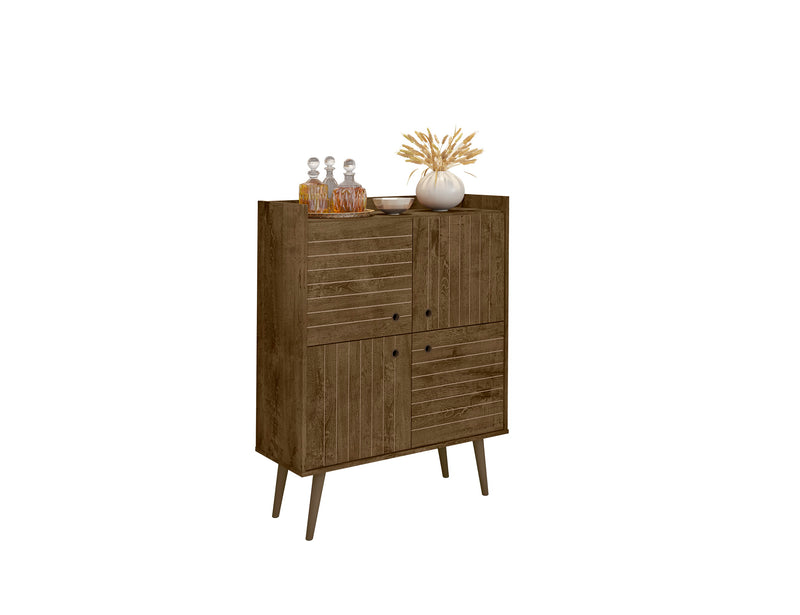 Armoire décorative Bogart de Manhattan Comfort de style moderne du milieu du 20e siècle - brun rustique et naturelle