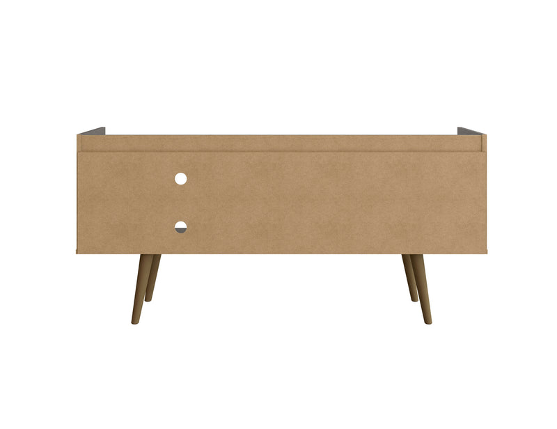 Meuble pour téléviseur Bogart de Manhattan Comfort de 53,54 po de style moderne du milieu du 20e siècle - gris et naturel