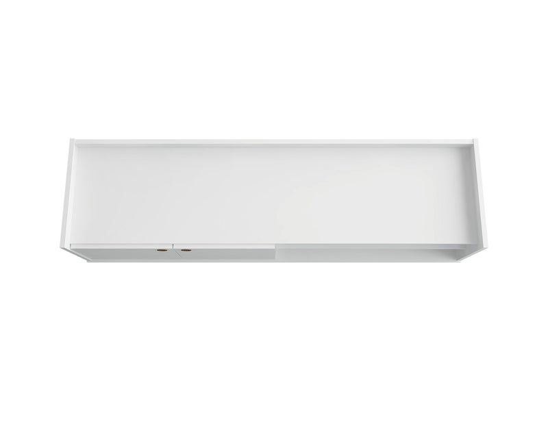 Meuble pour téléviseur Bogart de Manhattan Comfort de 53,54 po de style moderne du milieu du 20e siècle - blanc et naturel