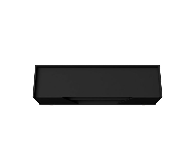 Meuble pour téléviseur Marcus de Manhattan Comfort de 53,14 po de style moderne du milieu du 20e siècle avec pattes en bois massif - noir mat