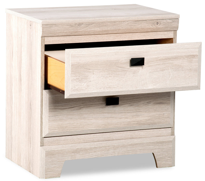 Table de nuit Yorkdale de 23,5 po (L) x 24,7 po (H) à 2 tiroirs, fabriquée au Canada - blanche