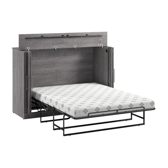 Armoire-lit double Pur de Bestar de 69 po (L) avec matelas - gris écor