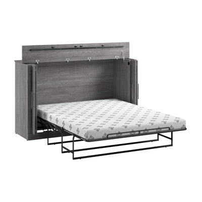 Bestar Pur 75 W Queen Cabinet Bed with Mattress - Bark Grey|Armoire-grand lit Pur de Bestar de 75 po (L) avec matelas - gris écorce