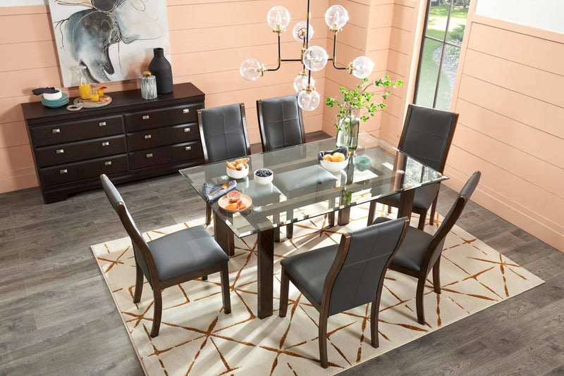 Commode Yorkdale de 61,4 po (L) x 32,3 po (H) à 6 tiroirs pour la chambre à coucher, fabriquée au Canada - brune