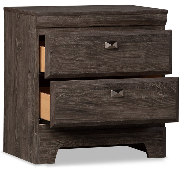 Table de nuit Yorkdale de 23,5 po (L) x 24,7 po (H) à 2 tiroirs, fabriquée au Canada - grise