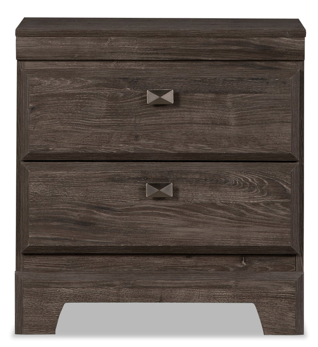 Table de nuit Yorkdale de 23,5 po (L) x 24,7 po (H) à 2 tiroirs, fabriquée au Canada - grise