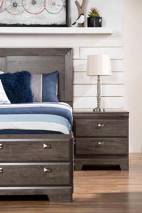 Table de nuit Yorkdale de 23,5 po (L) x 24,7 po (H) à 2 tiroirs, fabriquée au Canada - grise