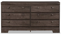 Commode Yorkdale de 61,4 po (L) x 32,3 po (H) à 6 tiroirs pour la chambre à coucher, fabriquée au Canada - grise