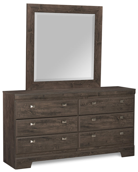 Miroir de commode de chambre à coucher Yorkdale, fabriqué au Canada - gris