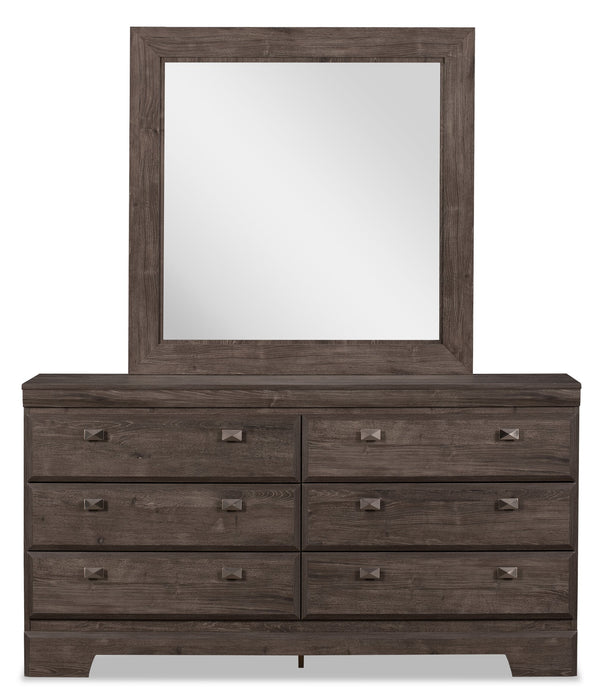 Miroir de commode de chambre à coucher Yorkdale, fabriqué au Canada - gris