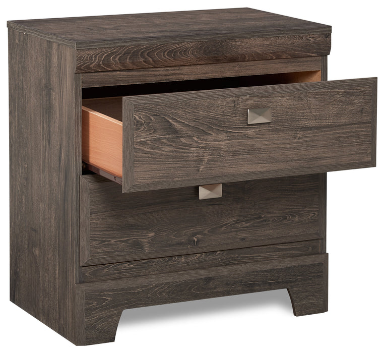 Table de nuit Yorkdale de 23,5 po (L) x 24,7 po (H) à 2 tiroirs, fabriquée au Canada - grise