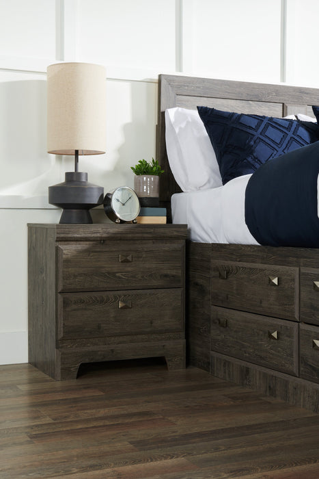 Table de nuit Yorkdale de 23,5 po (L) x 24,7 po (H) à 2 tiroirs, fabriquée au Canada - grise