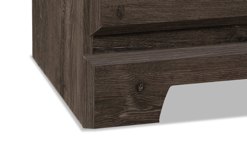 Ensemble de chambre à coucher Yorkdale 5 pièces avec lit de rangement à 12 tiroirs, commode et miroir, gris - format lit double
