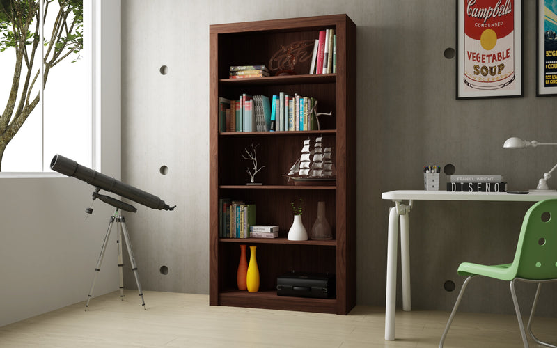 Bibliothèque classique Olinda de Manhattan Comfort avec 5 tablettes - brun noix