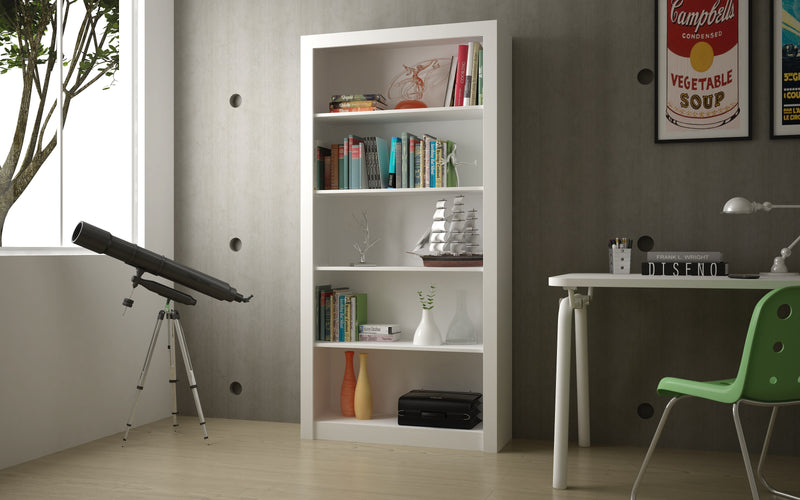 Bibliothèque classique Olinda de Manhattan Comfort avec 5 tablettes - blanche