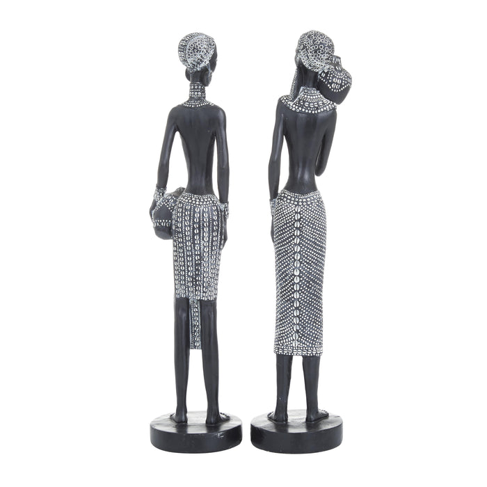 Femme africaine de 14 po en polystyrène - ensemble de 2
