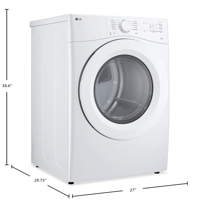 Sécheuse électrique LG à très grande capacité de 7,4 pi3 avec AI Sensor DryMD - DLE3420W