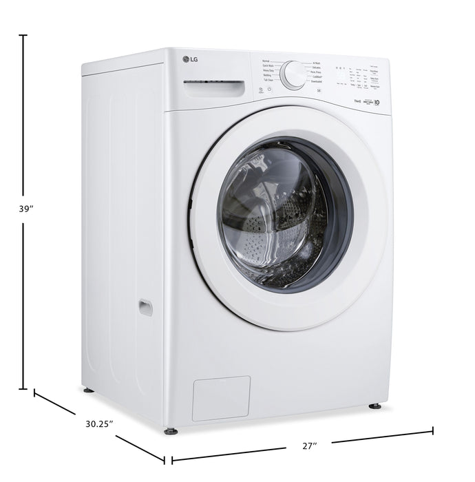 Laveuse LG à chargement frontal à très grande capacité de 5,2 pi3 avec lavage avec IA - blanche - WM3420CW
