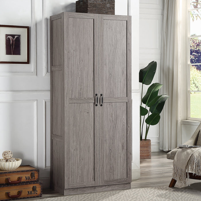 Armoire de rangement autoportante moderne Hopkins de Manhattan Comfort avec 7 tablettes - noire
