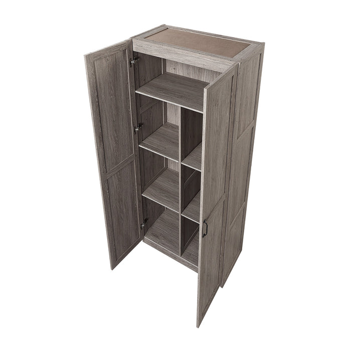 Armoire de rangement autoportante moderne Hopkins de Manhattan Comfort avec 7 tablettes - noire