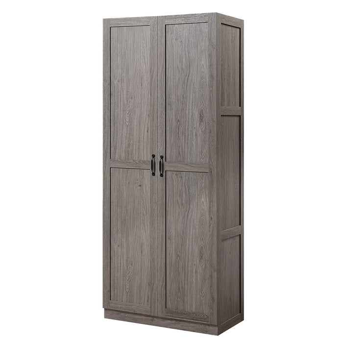 Armoire de rangement autoportante moderne Hopkins de Manhattan Comfort avec 7 tablettes - noire