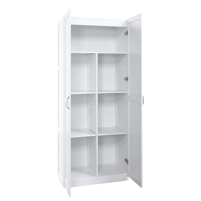 Armoire de rangement autoportante moderne Hopkins de Manhattan Comfort avec 7 tablettes - grise