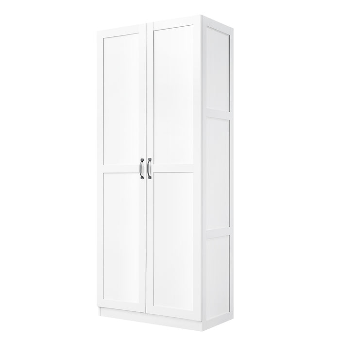 Armoire de rangement autoportante moderne Hopkins de Manhattan Comfort avec 7 tablettes - grise