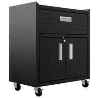 Armoire mobile Fortress de Manhattan Comfort de 31,5 po en métal texturé avec tiroir et 2 tablettes